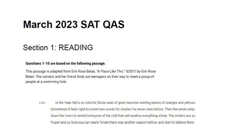 March 2023 sat qas - 2023 March SAT QAS (US) Test Questions with Answers: 17.2M: pdf: 2023 May SAT QAS (Web Version) with Answers: 3.3M